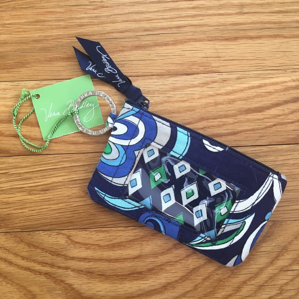 NWT✨ Vera Bradley Zip ID Case, Mediterranean Blue